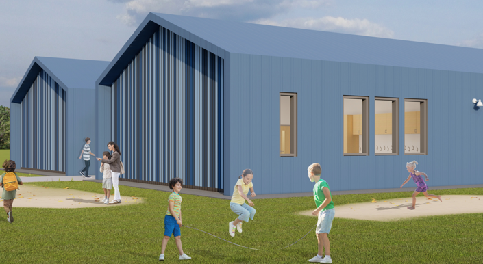 Rendering of exterior of prefabricated addition